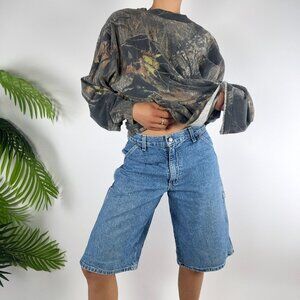Vintage 90s Grunge Wrangler Mid Rise Indie Skater Denim Carpenter Shorts / Small